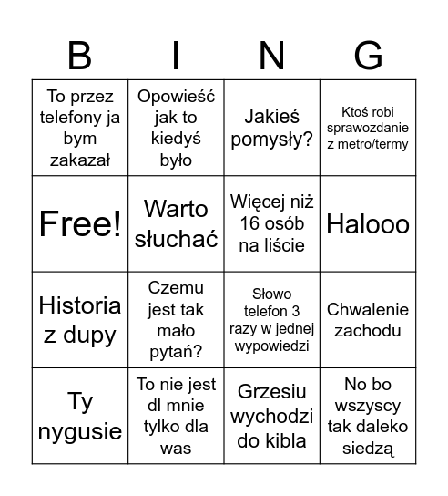 Bingo na mechanikę Bingo Card
