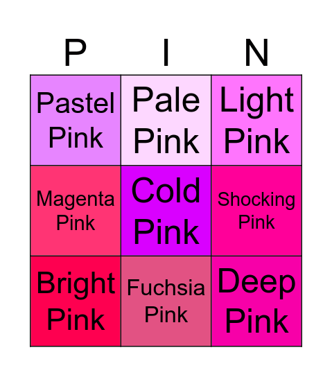 Pink 🌸 vs Yellow  🌼 vs Blue 🦋 vs Purple🪻 Bingo Card