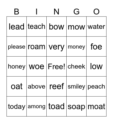 Lessons 85&86 Bingo Card