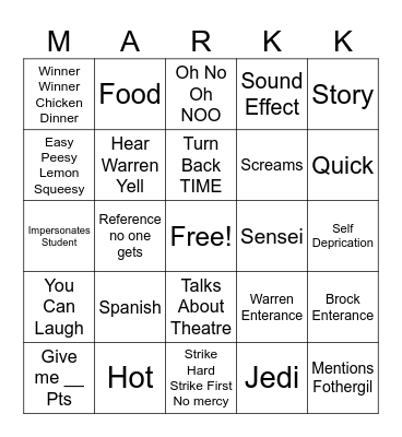 Markism Bingo Card