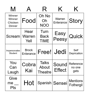 Markism Bingo Card