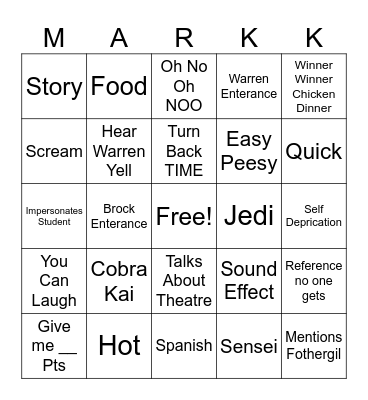 Markism Bingo Card