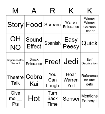 Markism Bingo Card