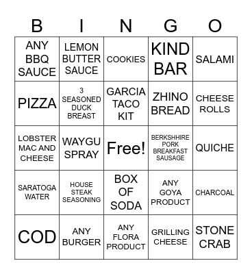 WILD FORK Bingo  NAME: Bingo Card