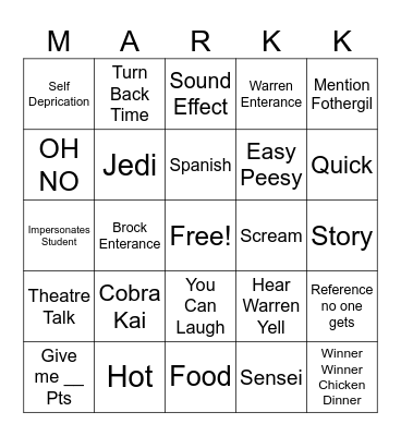 Markism Bingo Card