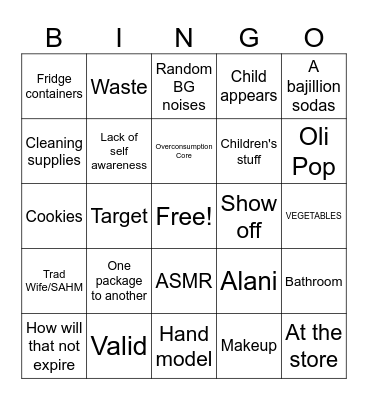 Restock Video Bingo Card