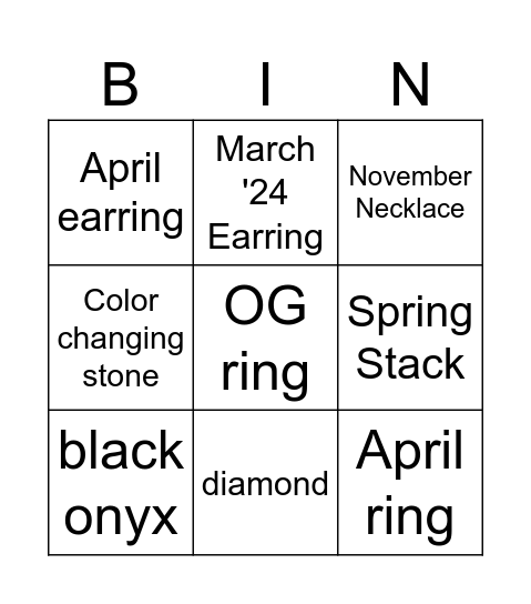 BP Bingo Card