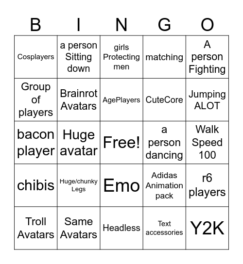 Catalog Bingo Card