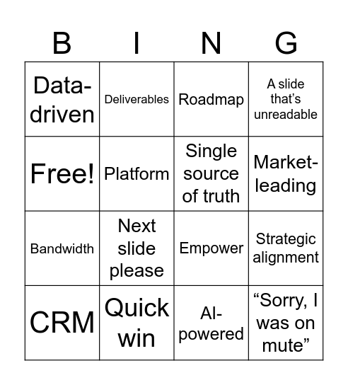 corp BINGO Card