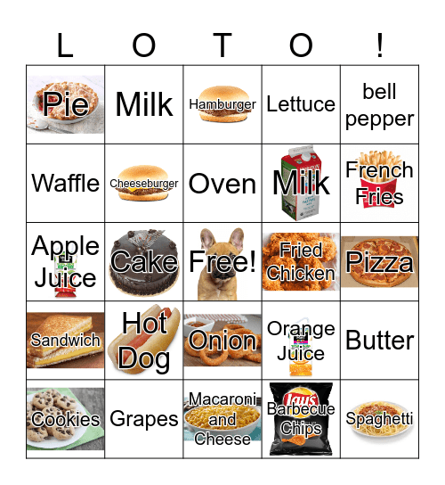 French Foods Bingo Card