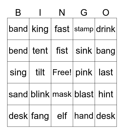 Ending blends Bingo Card