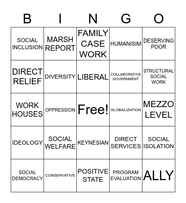 MID TERM BINGO Card