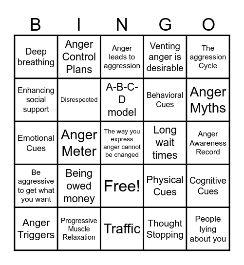 RRS Samhsa Ch 6 Review Bingo Card