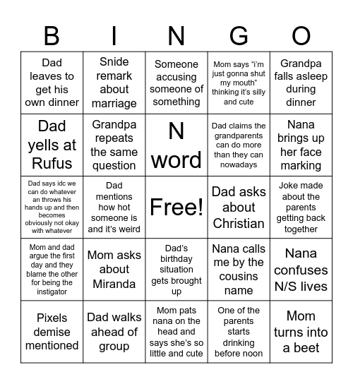 Katie’s Card Bingo Card