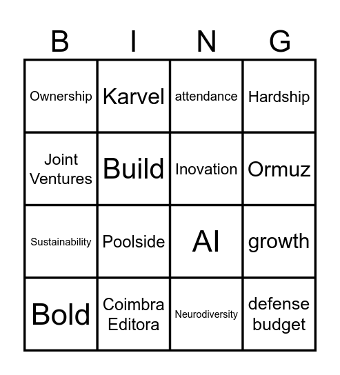 Q1 Bingo Card