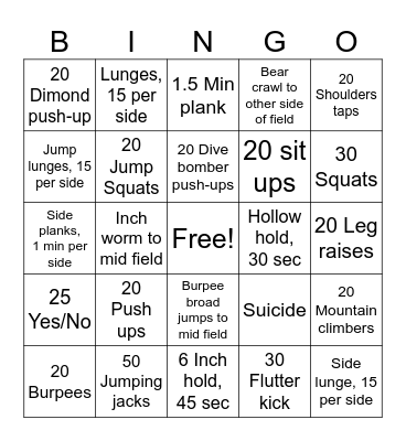 PT BINGO Card