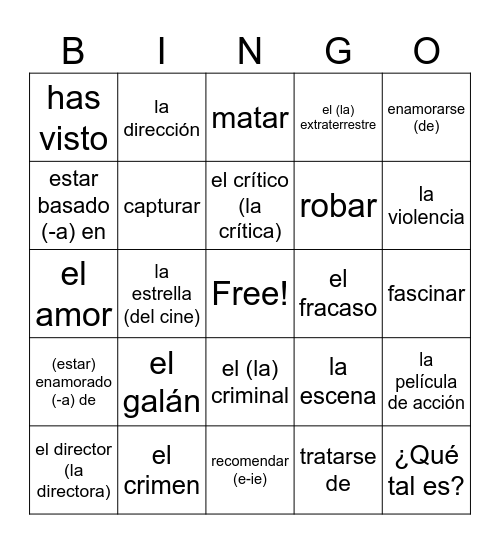 6B Auténtico Bingo Card