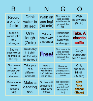 !Churdhaar Trekk Bingo! Bingo Card