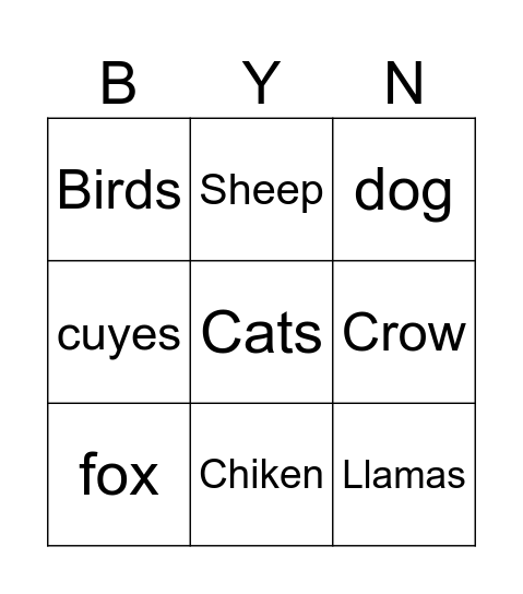 Bingo sin título Bingo Card