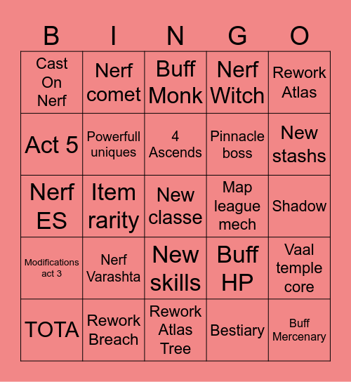0.5 Madlax Bingo Card