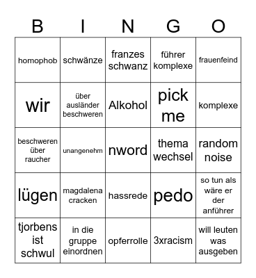 tim Bingo Card