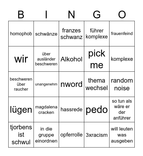 tim Bingo Card