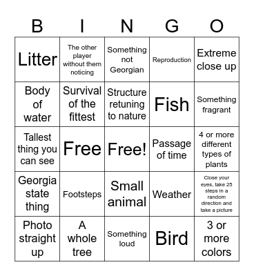 Photo Bingo Card