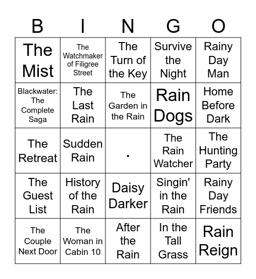 Rainy Day Books Bingo Card