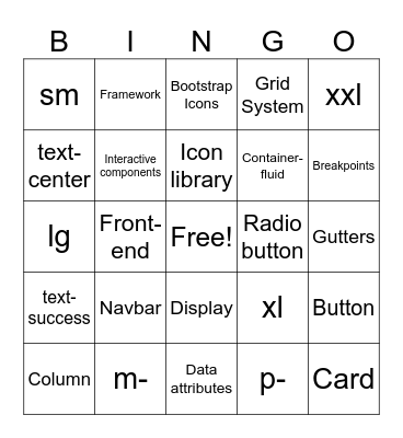 BOOTSTRAP Bingo Card