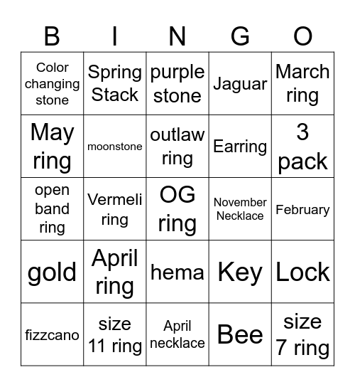 BP Bingo Card
