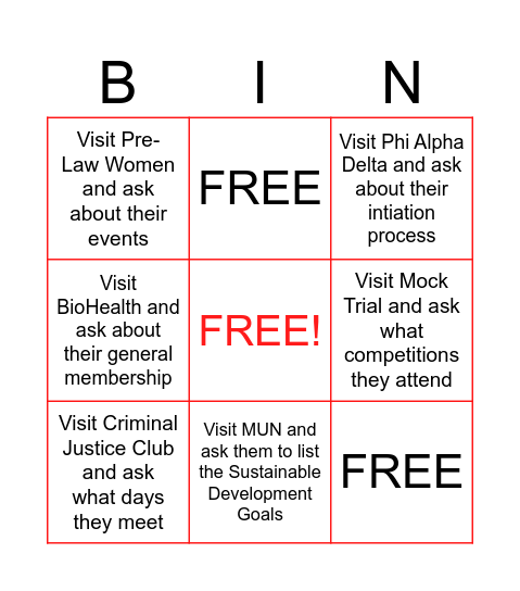 Passport Bingo Card