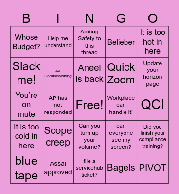 REWS Bingo Card