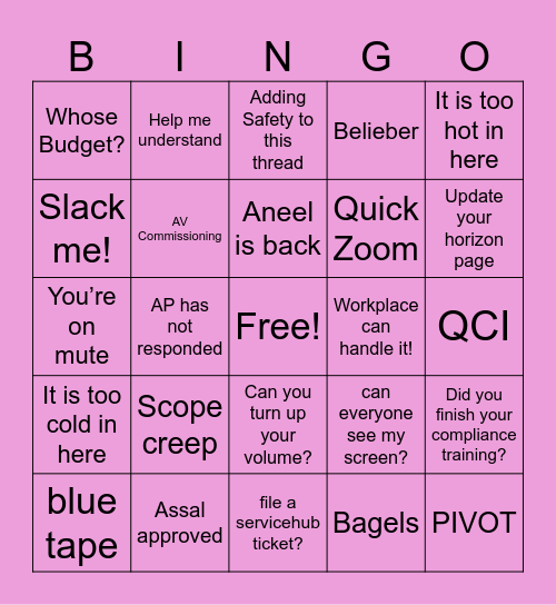 REWS Bingo Card