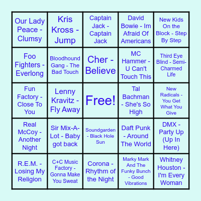 MUSIC BINGO Card