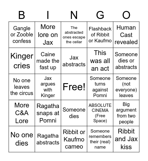 TADC: Bingo Card
