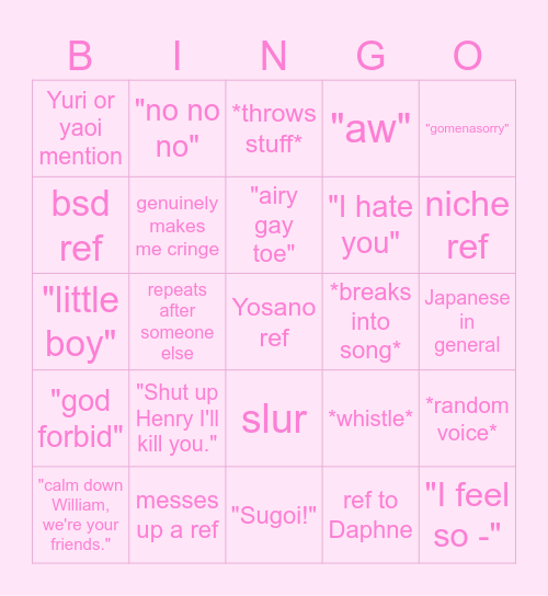 Noli Bingo Card