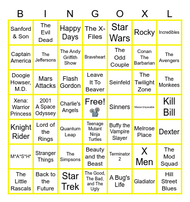 MUSIC BINGO at the Ann Arbor Eagles! 🎬Movie and TV Themes! 📺 Bingo Card