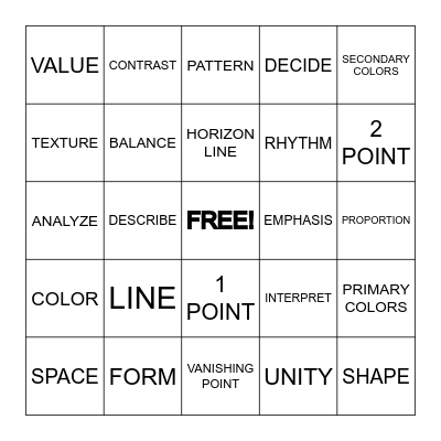End of Year Bingo Card