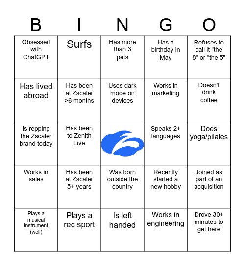 Zscalers in SoCal Bingo Card