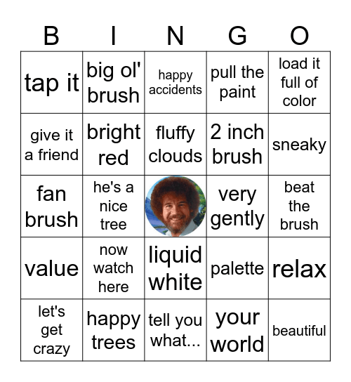 Bob Ross Bingo Card
