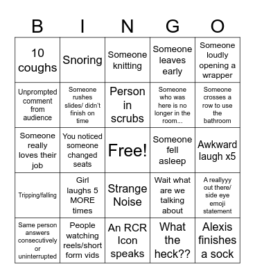 RCR Training 2026 Part 2! Bingo Card