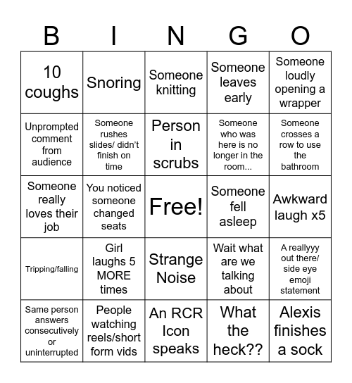 RCR Training 2026 Part 2! Bingo Card