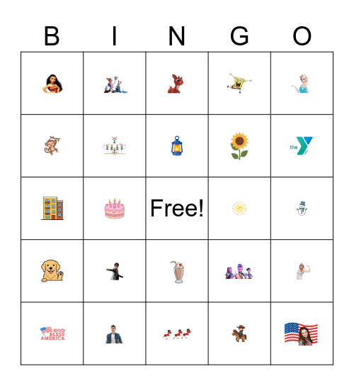 Musical Bingo Card
