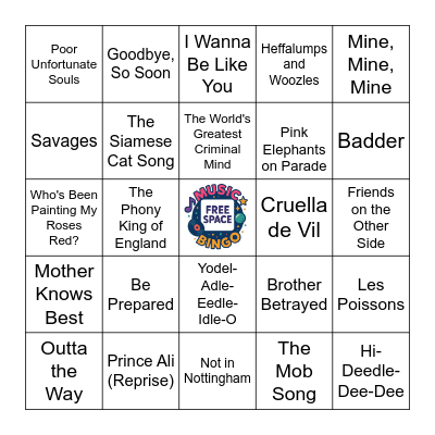 Disney Villains! Bingo Card