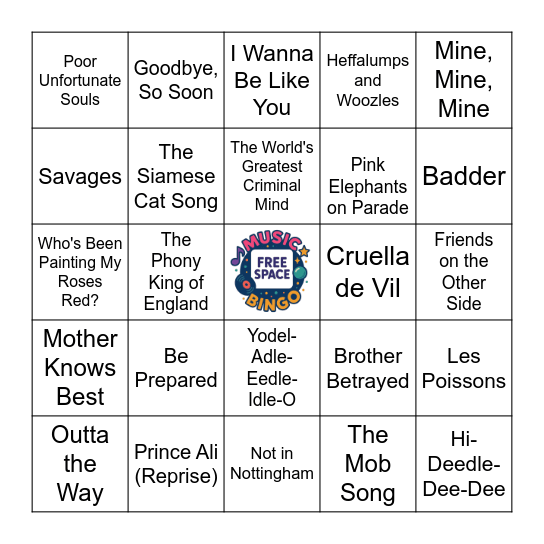 Disney Villains! Bingo Card