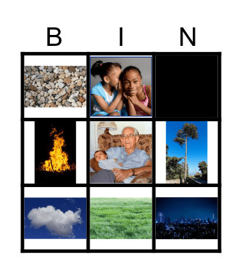 The grass is short - pictures for poem Bingo Card