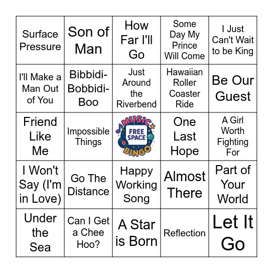 Disney Heroes! Bingo Card