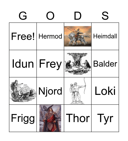 Norse Mythology Bingo Card