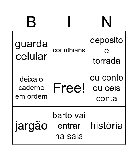 bingo de terça feira Bingo Card