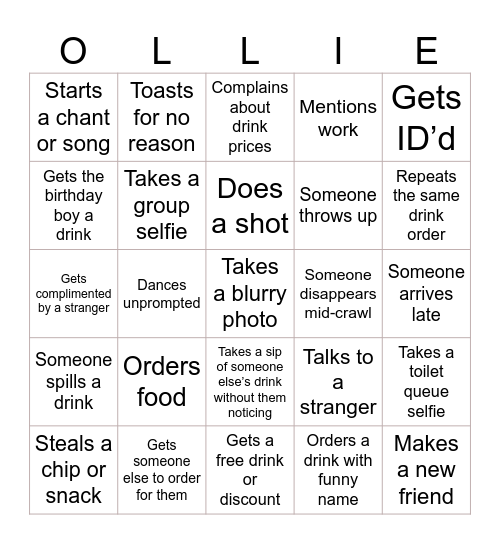 The Big 24 Bingo Card